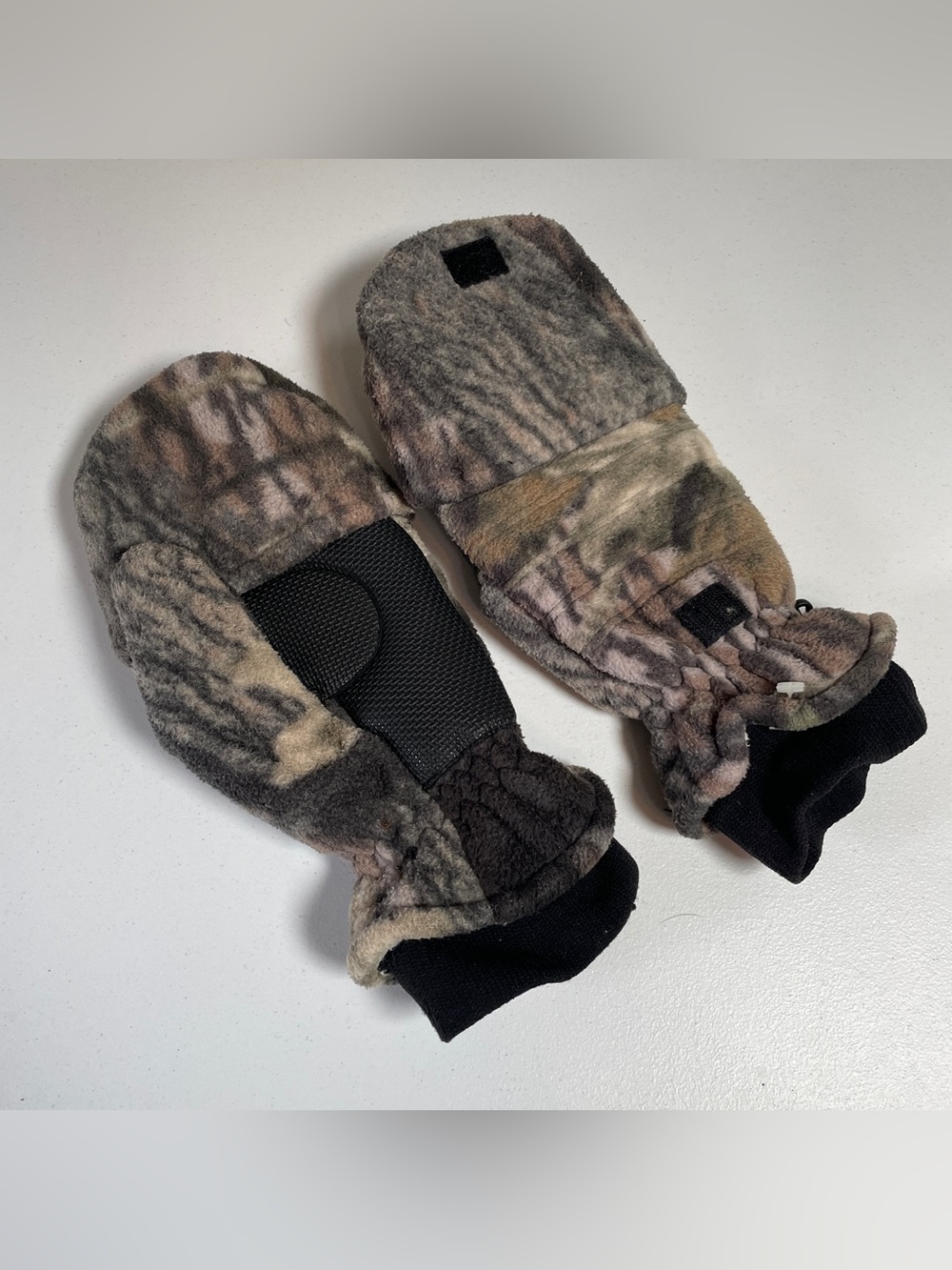 thinsulate thermal insulation gloves Hunting Camo Mittens Men's Fleece Pop-Top L